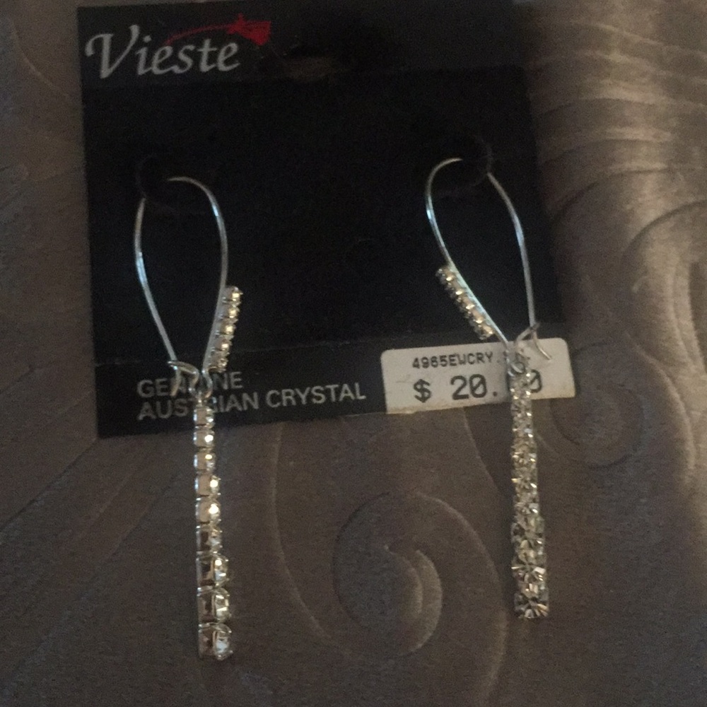 Vieste Austrian Crystal silver dangle earrings